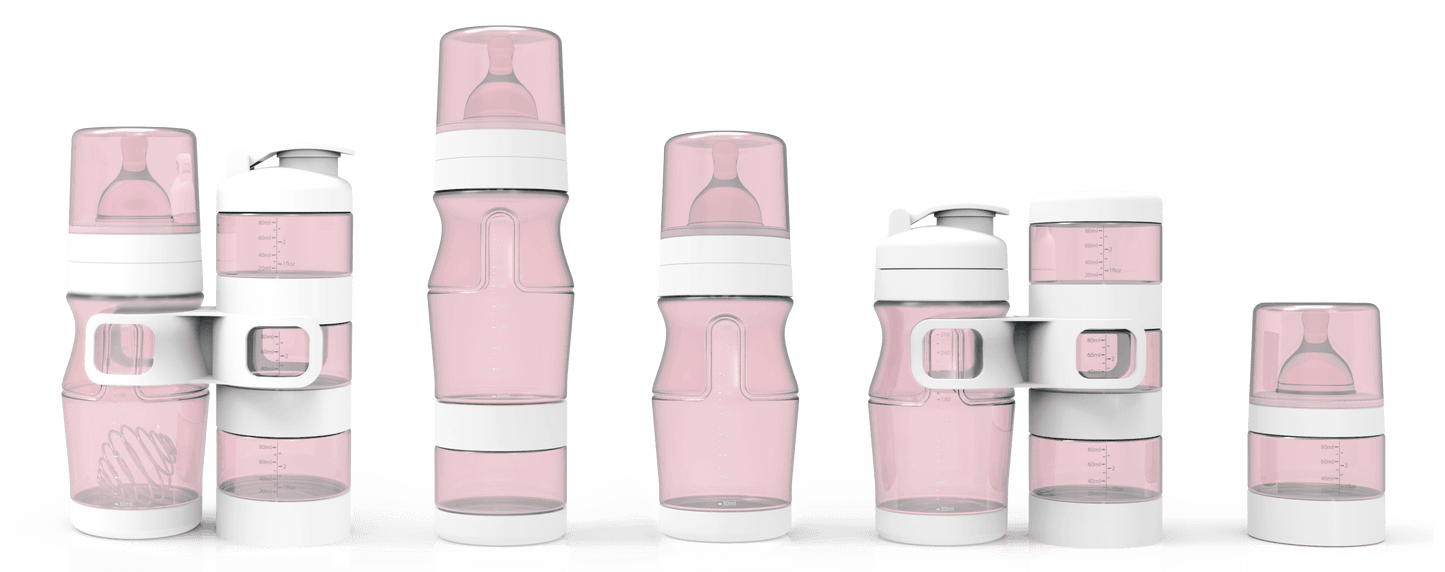 biberon nouvelle génération 300 ml - made in France - fabrication française - brevet - eco-conception - rose - ma Graine de Cigogne