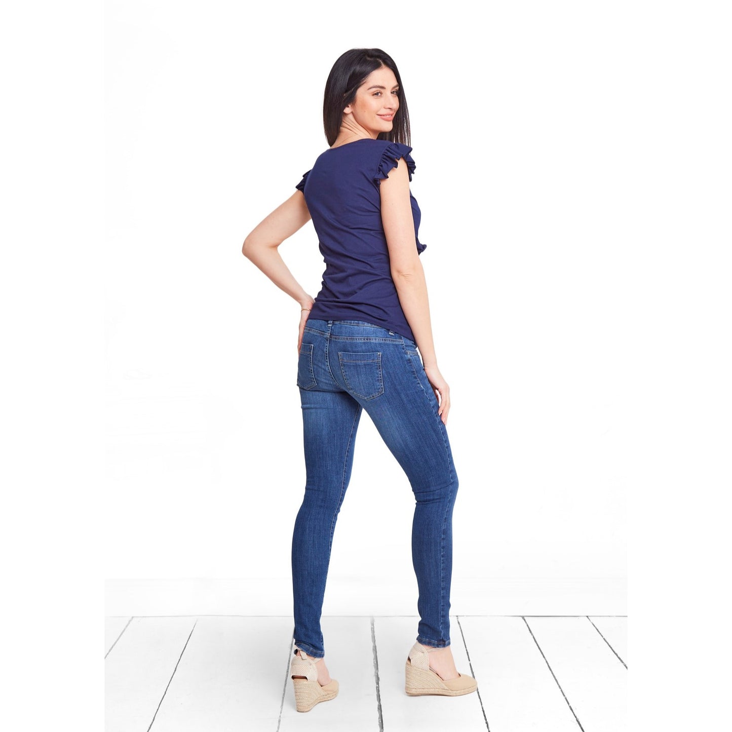 haut de grossesse avec volants et ouverture pour allaitement