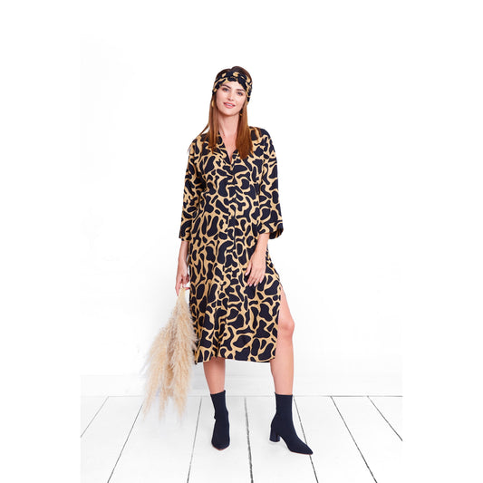 robe de grossesse kimono imprimé animal original et tendance en viscose parfait pour l'allaitement