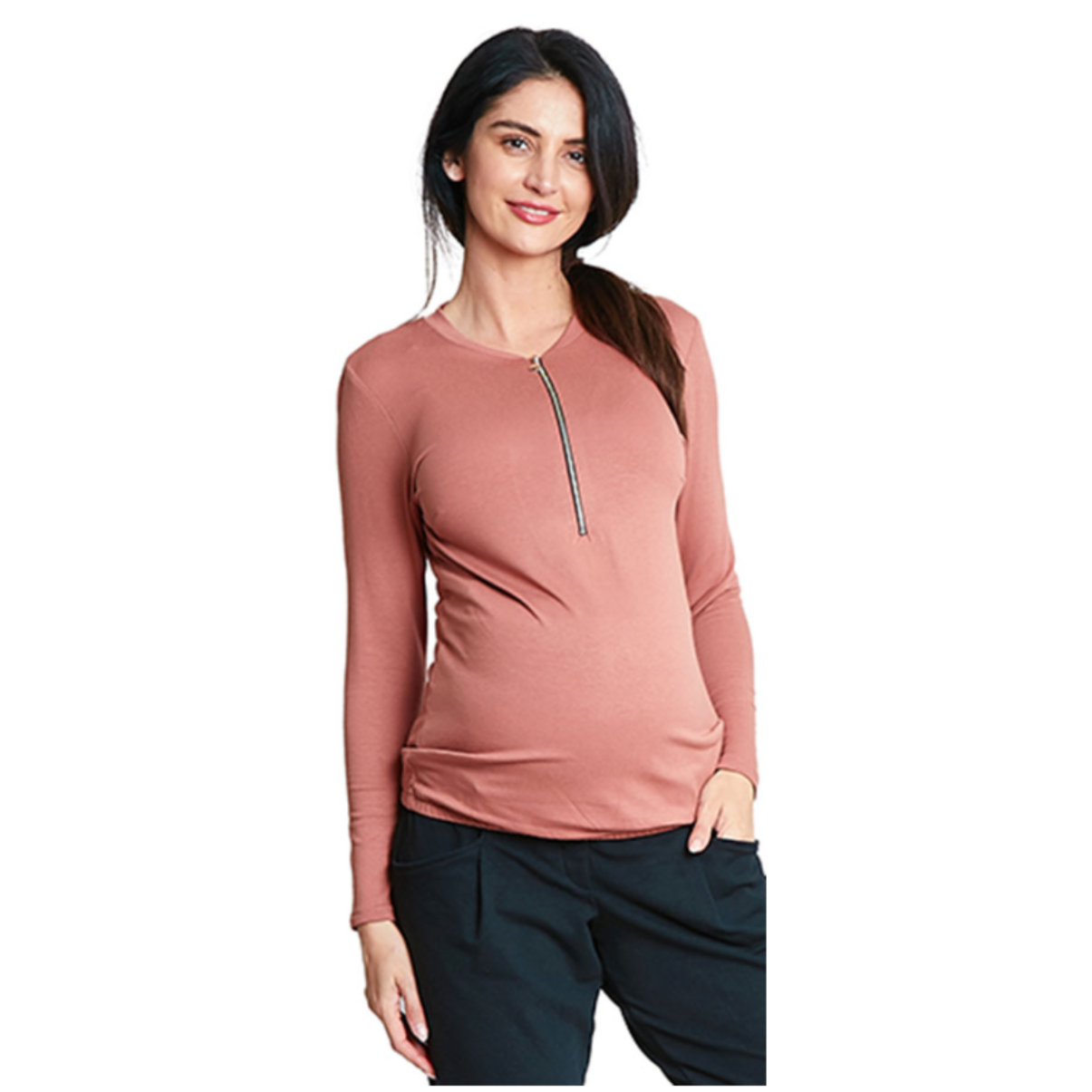 chemisier de grossesse et d'allaitement couleur unie idéale pour les mamans