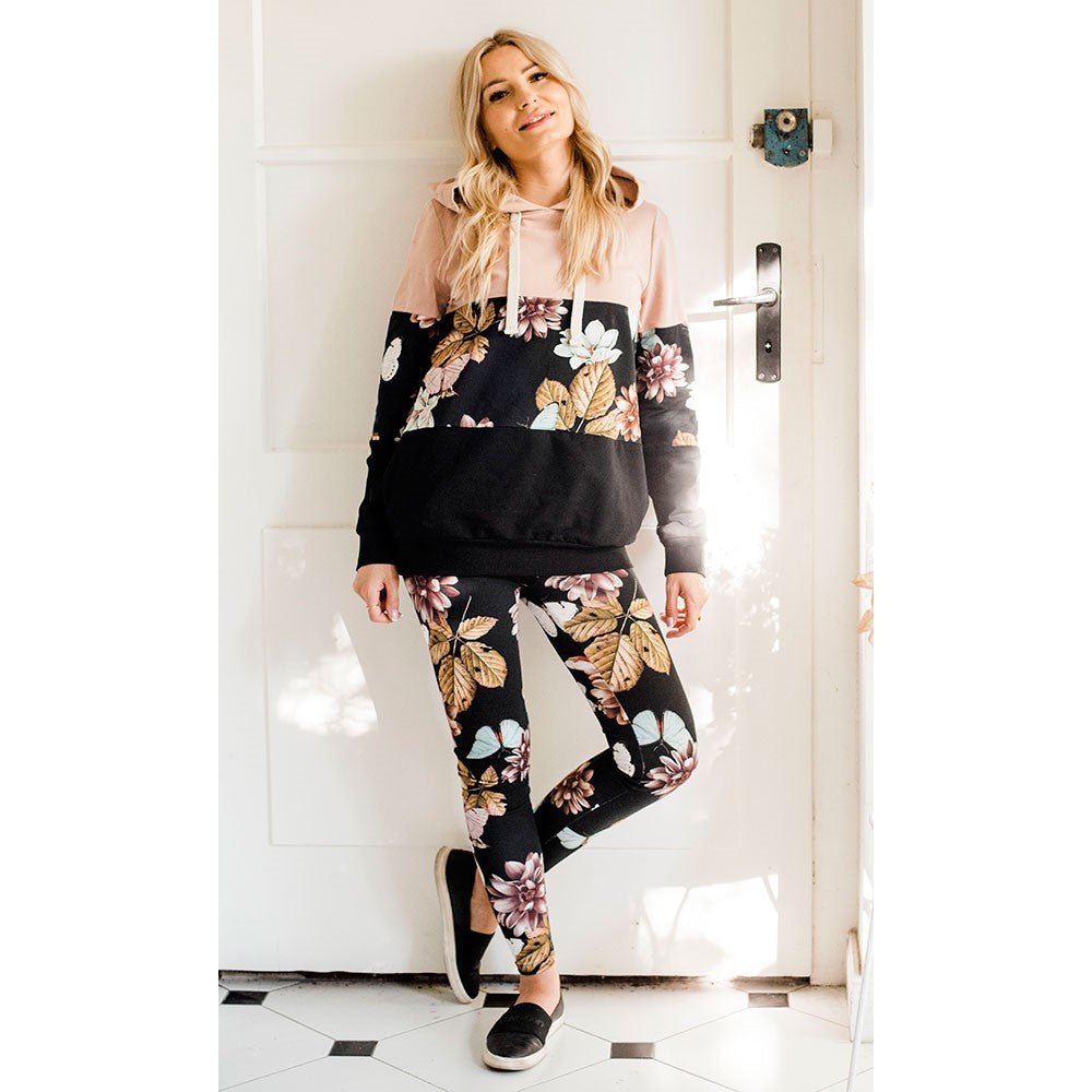 pull de grossesse à motif fleur et adapté pour l'allaitement