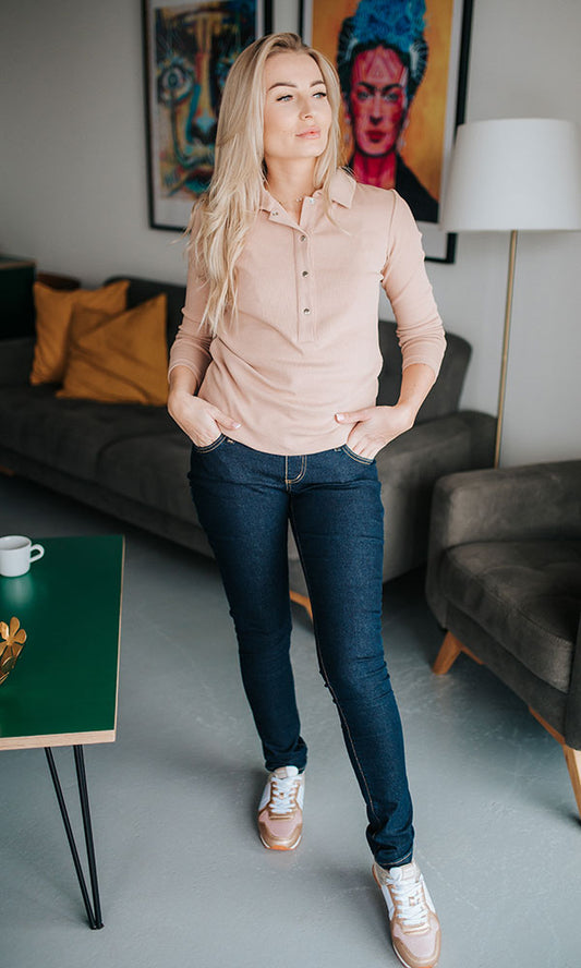 jean de grossesse avec bandeau de soutien du ventre idéal pour femme enceinte