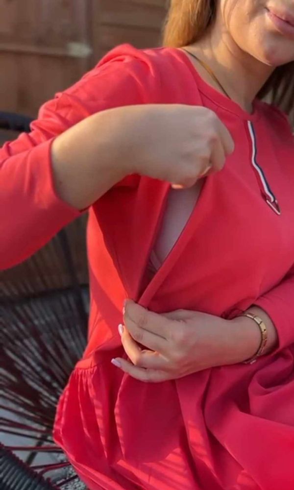 robe moderne spéciale allaitement avec fermeture éclair