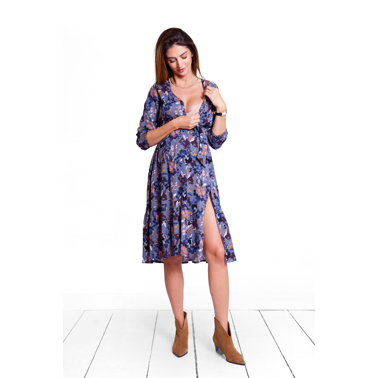 robe de grossesse longueur midi coupe sexy et belle parfait pour l'allaitement