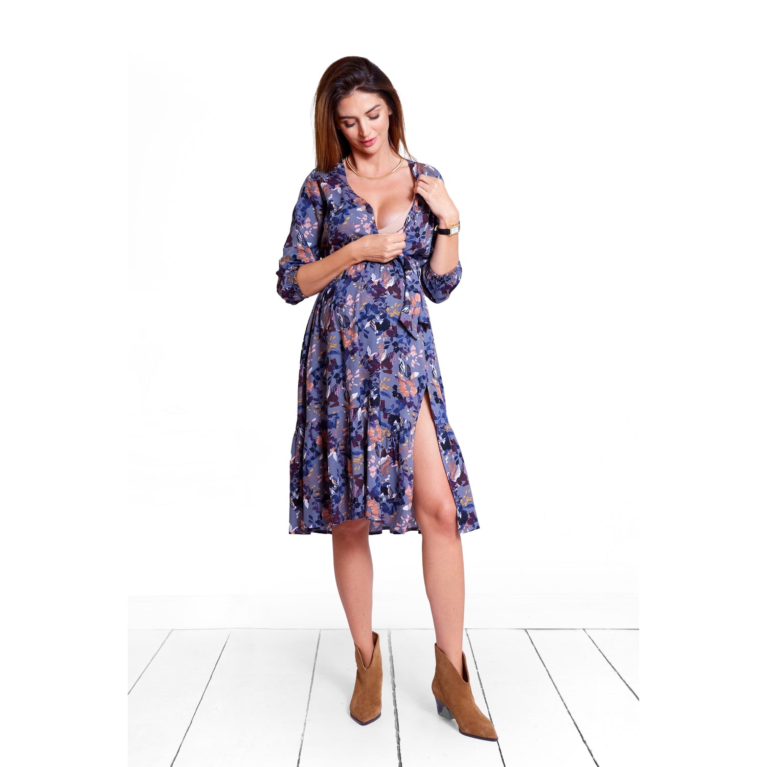 robe de grossesse longueur midi coupe sexy et belle parfait pour l'allaitement