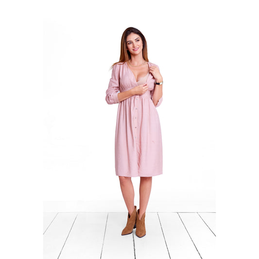 robe poudré de grossesse et allaitement longueur genou col V