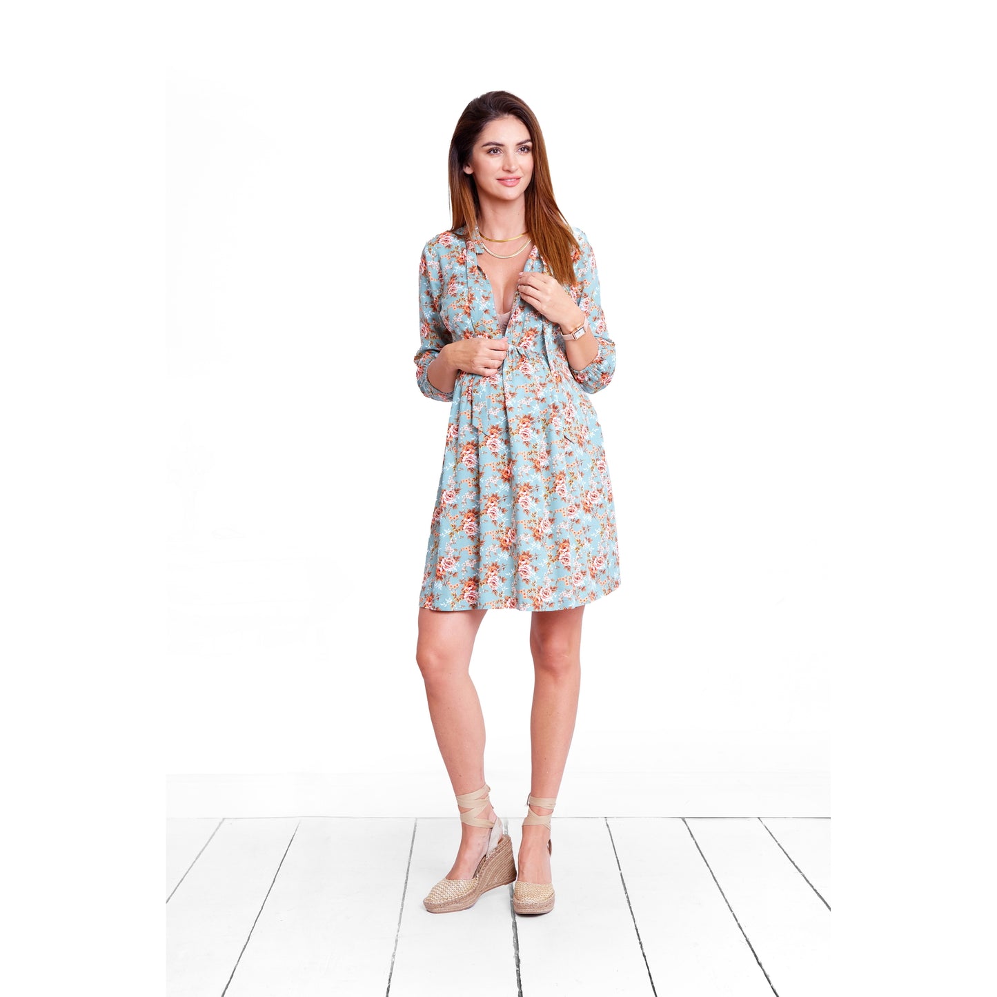 robe de grossesse et allaitement en viscose chic et élégante 