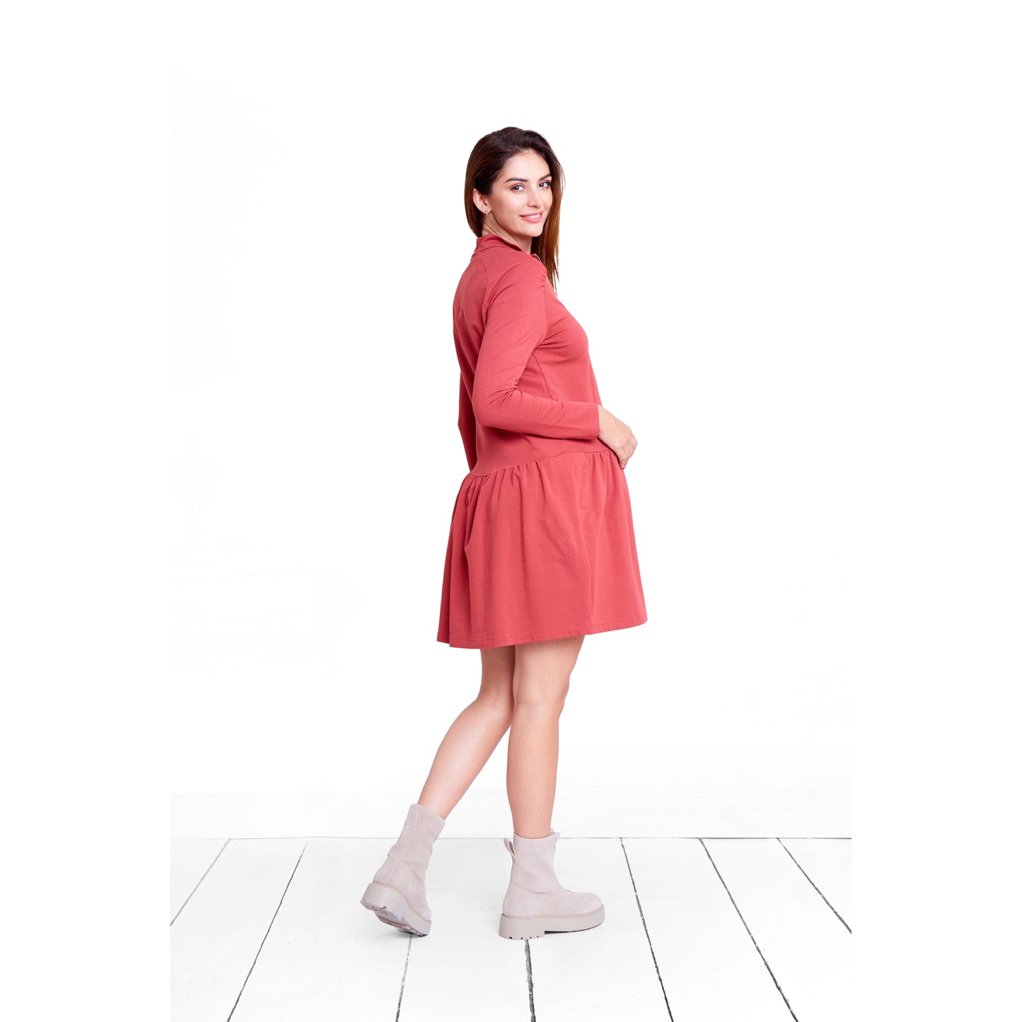 robe de grossesse volant en bas marquera votre ventre parfait pour allaitement fait en coton