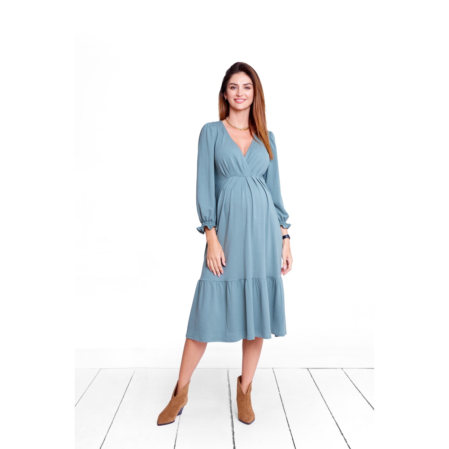 robe pistache féminine et belle parfait pour allaitement maternel