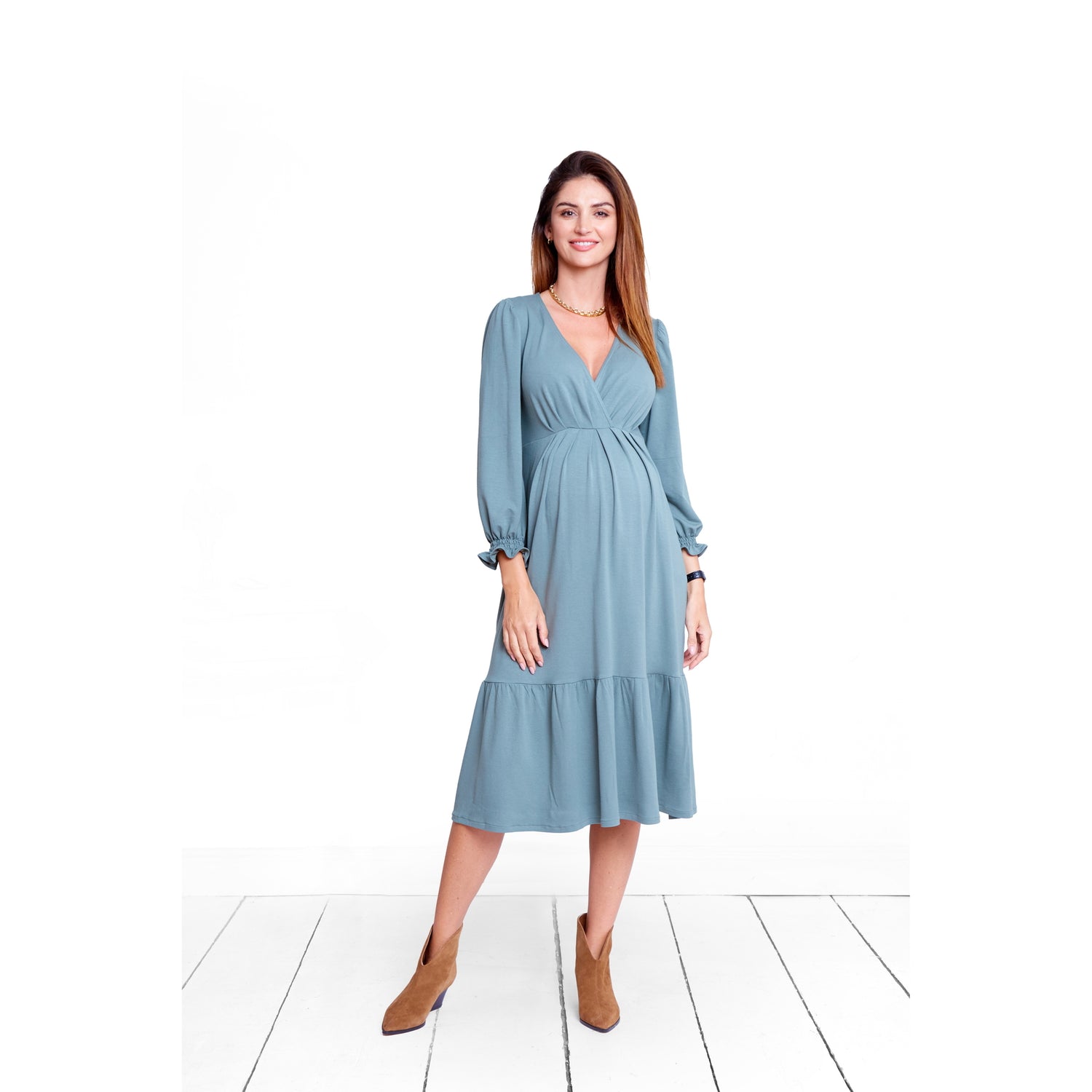 robe pistache féminine et belle parfait pour allaitement maternel