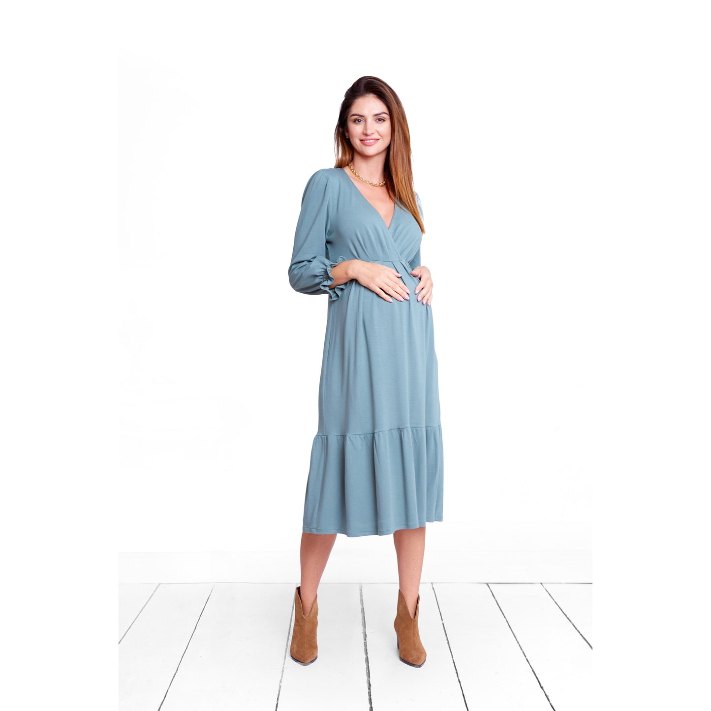 robe pistache féminine et belle parfait pour allaitement maternel