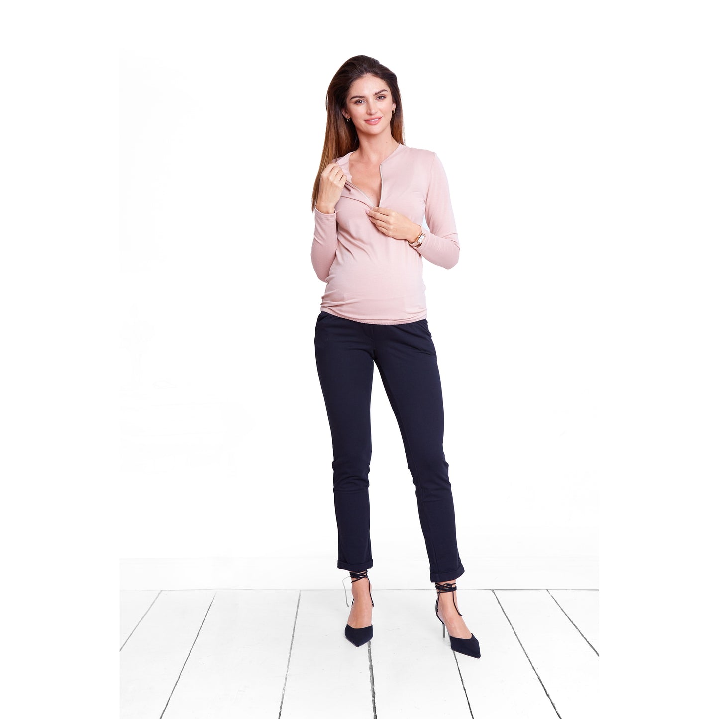 Chemisier rose parfait pour l'allaitement chic 
