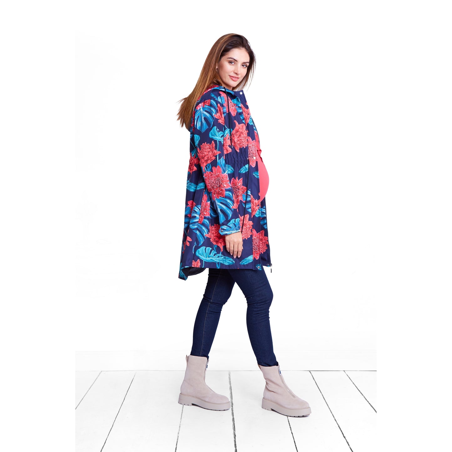 parka de grossesse et maternité chic floral stylé
