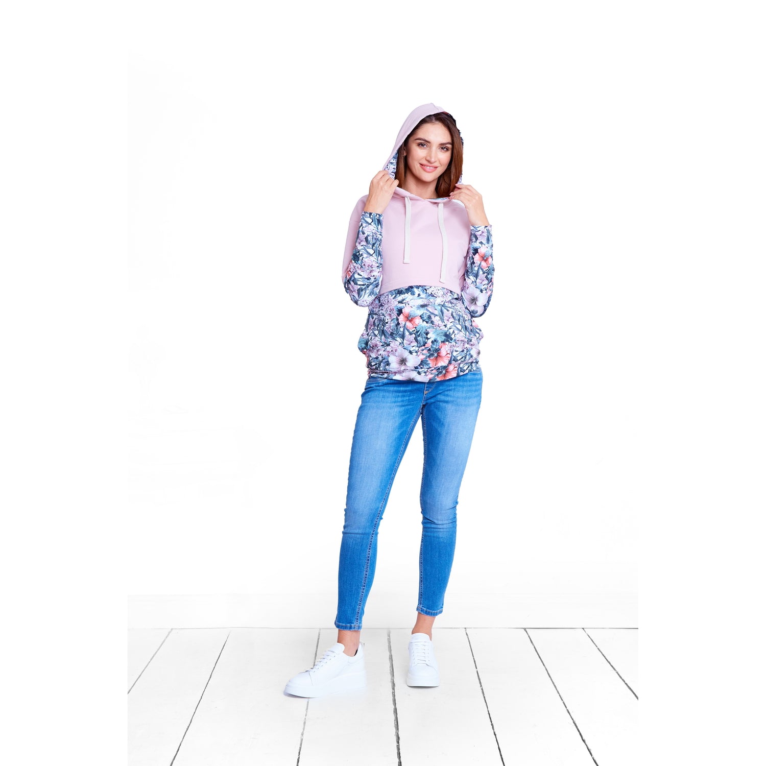 pull de grossesse en coton floral chic parfait pour l'allaitement