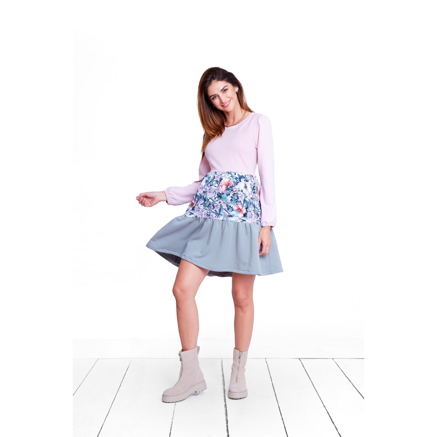 robe de grossesse oversize motif floral chic parfait pour allaitement