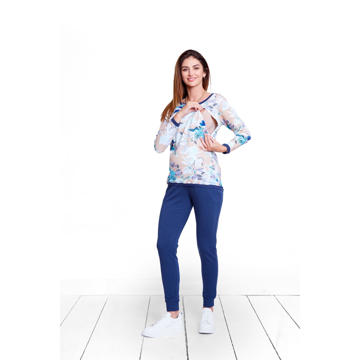 chemisier de grossesse parfait pour allaitement motif floral