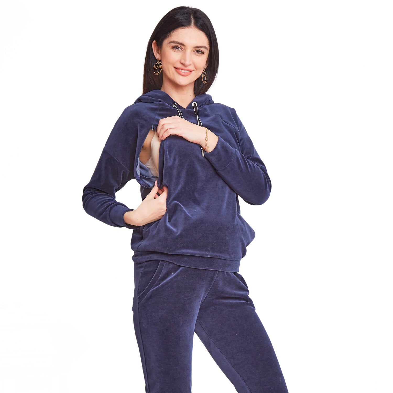 Pull en velours d'allaitement et de grossesse