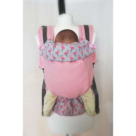 Porte-bébé physiologique FLAMANDS ROSES 100% coton bio - accessoire maternité - ma Graine de Cigogne