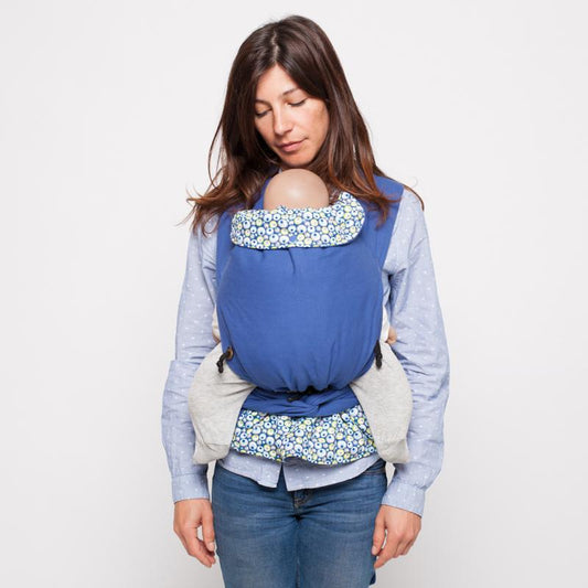 Porte-bébé physiologique français BULLES BLEUES