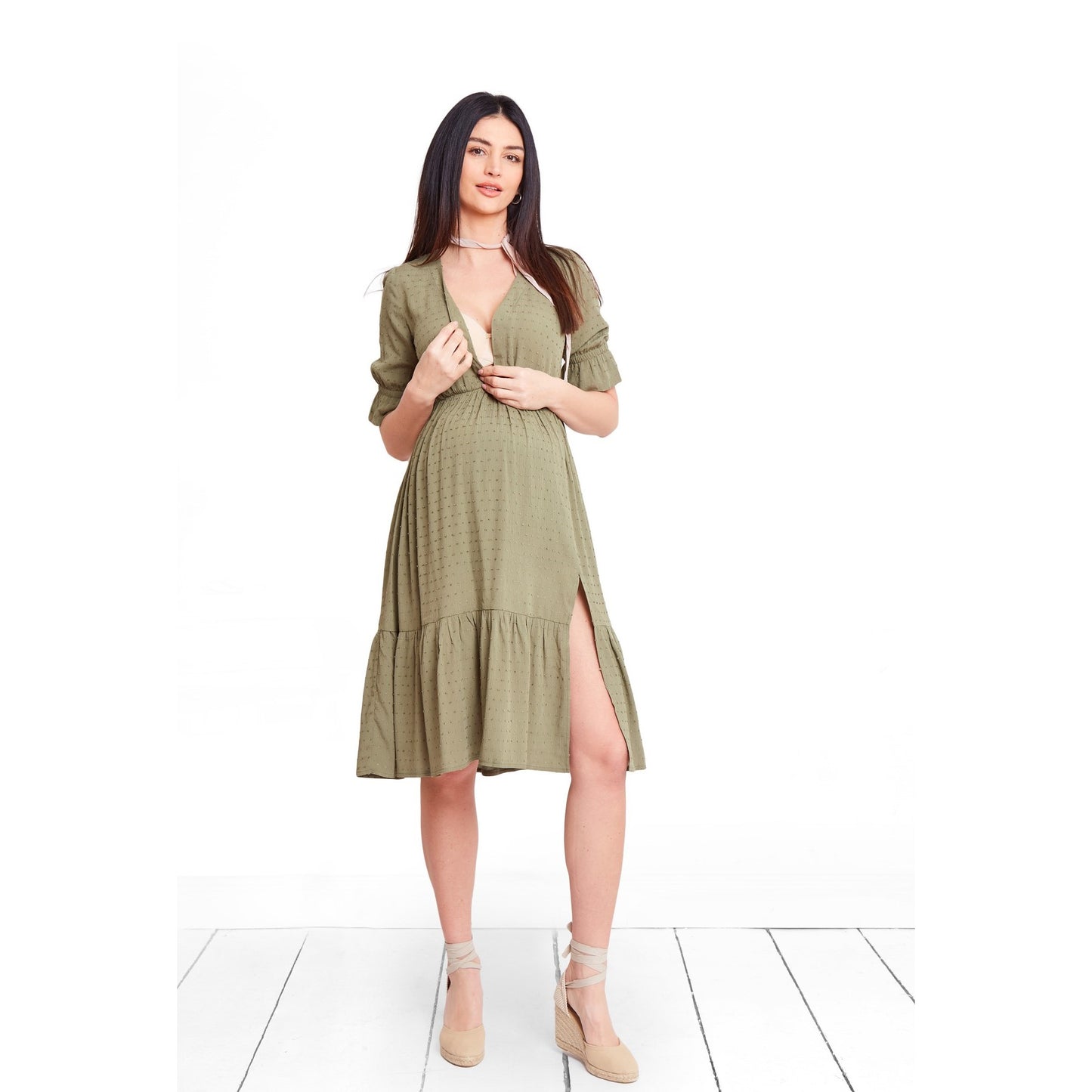 Robe de grossesse chic et confortable avec allaitement facilité