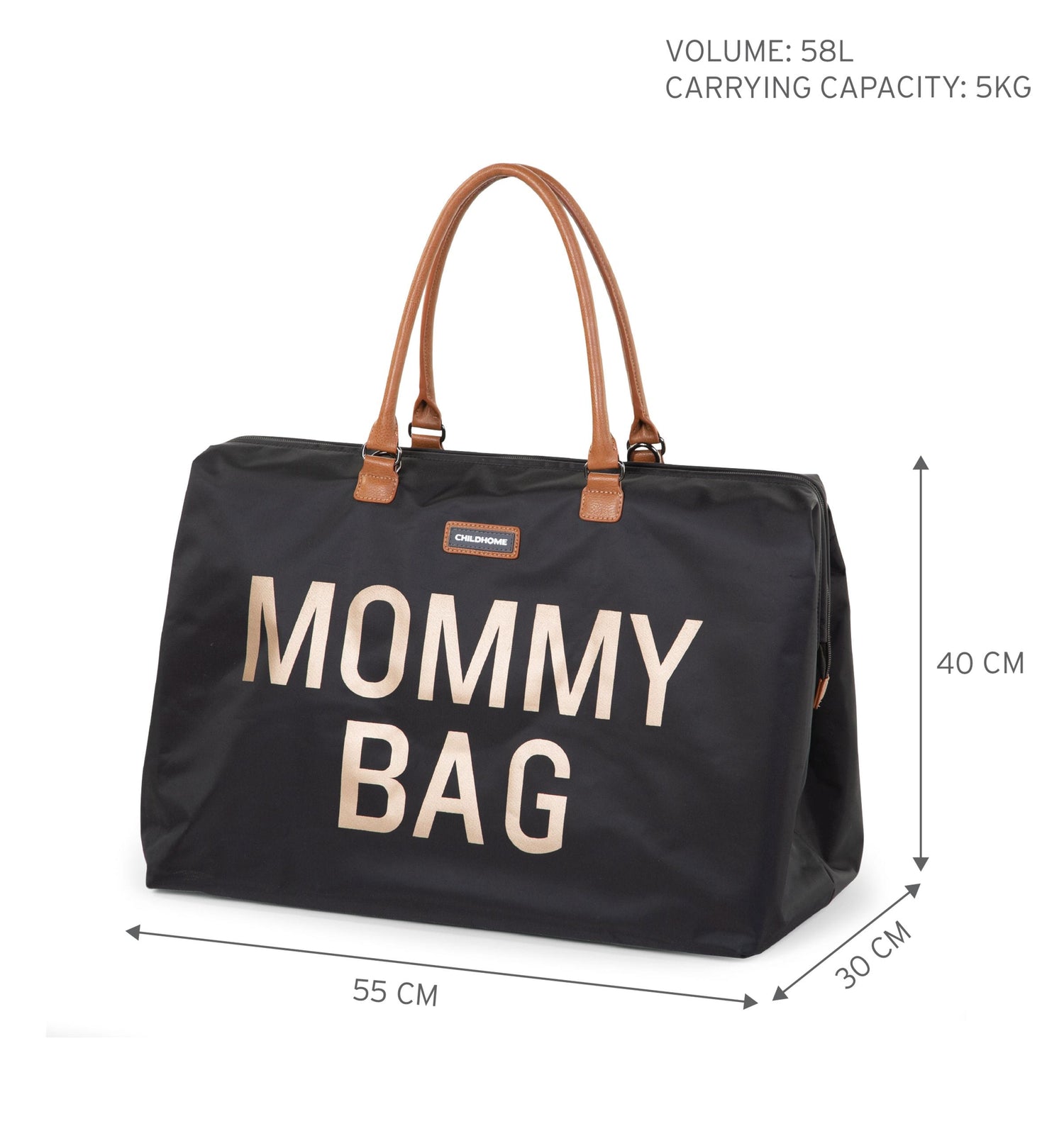 sac à langer de très haute qualité MOMMY BAG NOIR OR- accessoire de maternité parfait - ma Graine de Cigogne