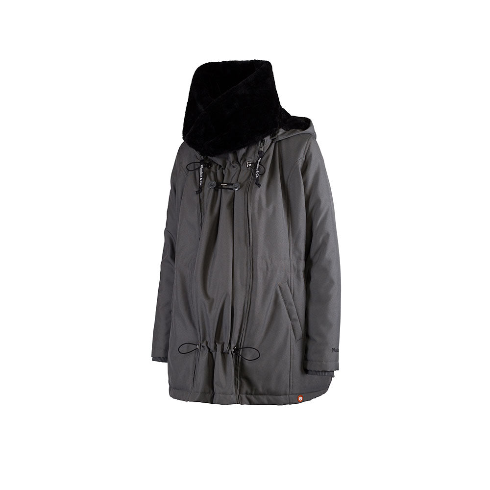 Blouson de grossesse pour portage devant ou derrière avec une extension amovible - couleur grise - ma Graine de Cigogne