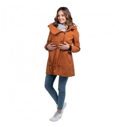 blouson manteau de grossesse portage caramel