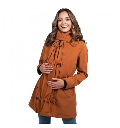 blouson manteau de grossesse portage caramel 