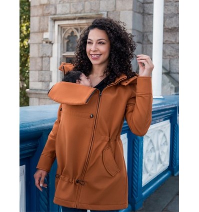 blouson manteau de grossesse portage caramel 