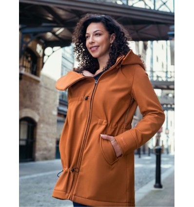 blouson manteau de grossesse portage caramel 