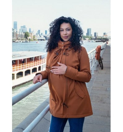 blouson manteau de grossesse portage caramel 