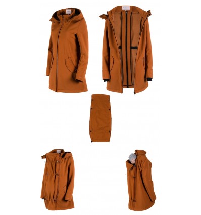 blouson manteau de grossesse portage caramel 