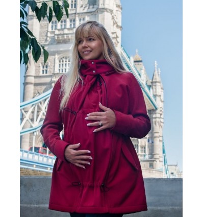 manteau blouson de grossesse cerise rouge grossesse et post grossesse 4 en 1