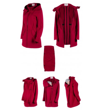 manteau blouson de grossesse cerise rouge grossesse et post grossesse 4 en 1