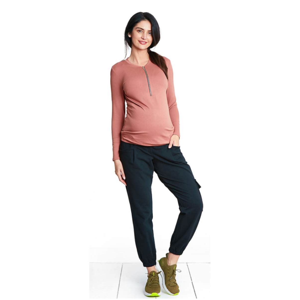 chemisier de grossesse et d'allaitement couleur unie idéale pour les mamans