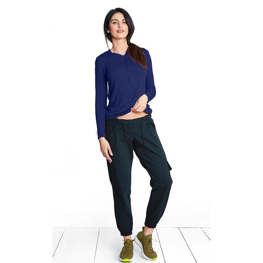 chemisier de grossesse bleu marine de qualité et confortable pour un style habillé