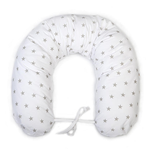 maternité - grossesse - coussin d'allaitement gris - 100% coton - coussin d'allaitement haut de gamme - ma Graine de Cigogne