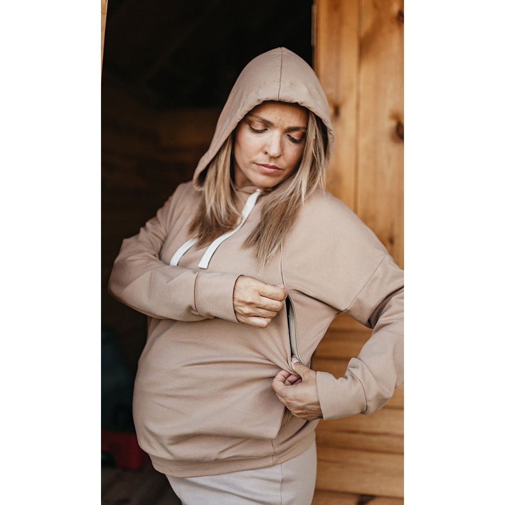 pull de grossesse à capuche très confortable au design simple