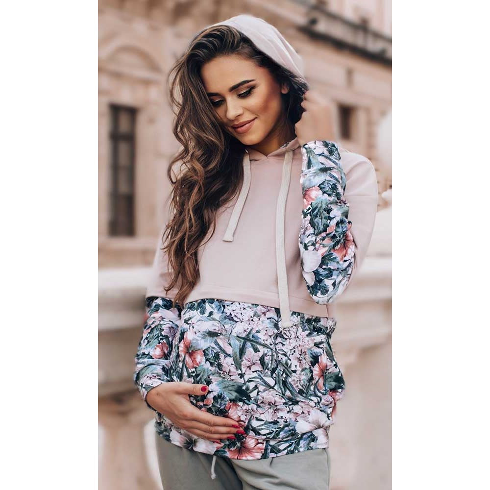 pull de grossesse en coton floral chic parfait pour l'allaitement