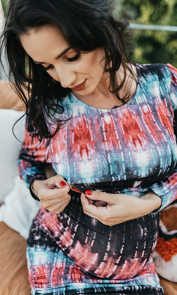 robe de grossesse bohémien féminine et moderne avec ouverture pour allaitement