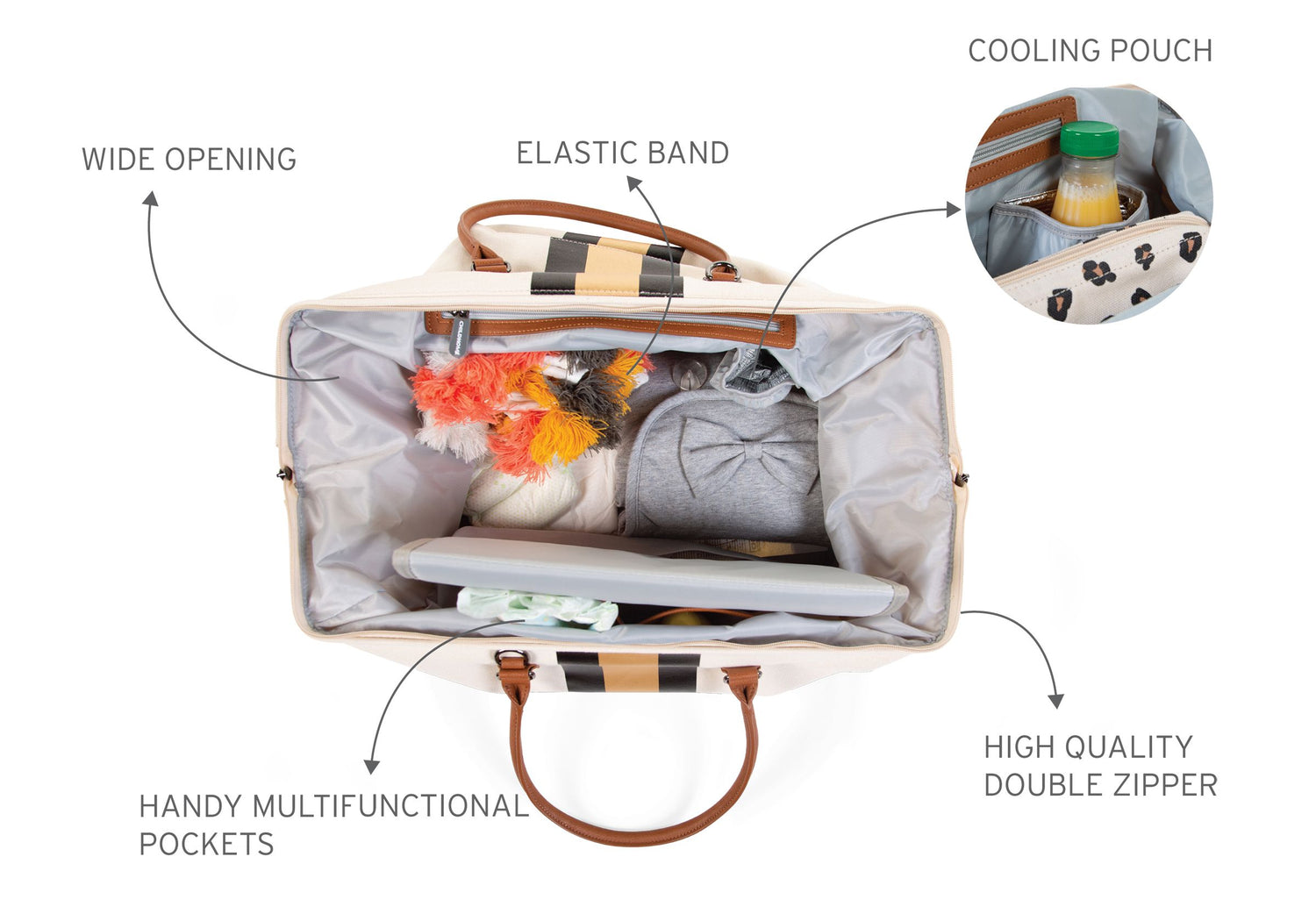 sac à langer de très haute qualité NOIR OR - accessoire de maternité parfait - ma Graine de Cigogne